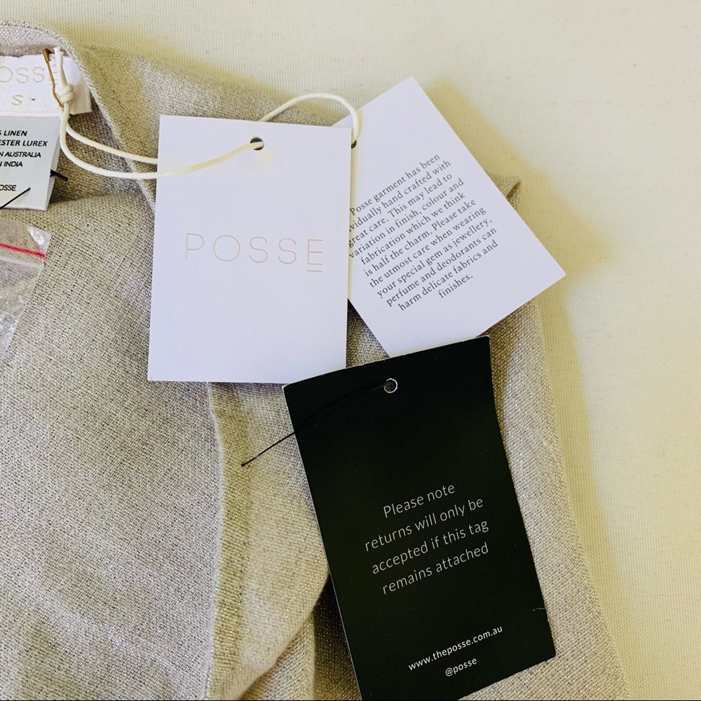 Nwt Posse Delphine Top In Natural Sparkle Small - image 8